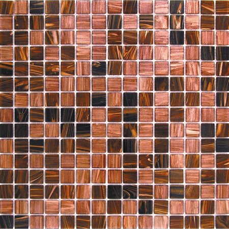 APOLLO TILE Mingles 12 in. x 12 in. Glossy Brown and Yellow Glass Mosaic Wall and Floor Tile 20 sqft/case, 20PK MIX2088BR617A